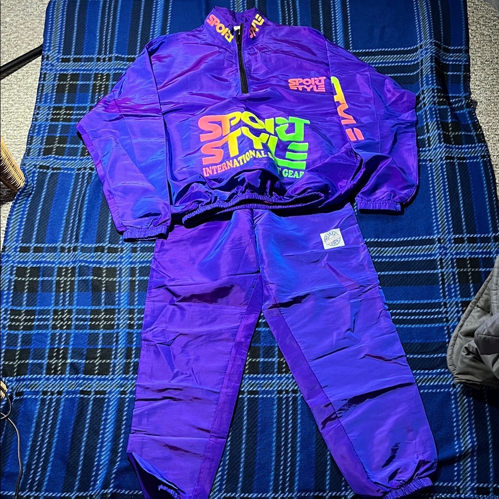 Vintage Sparta Sport Club Sport Style Purple Windbreaker Set - OSFA - M/L Pants